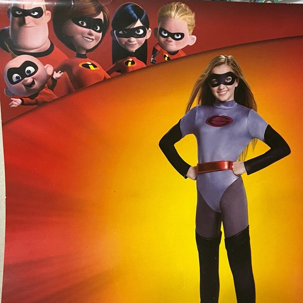 Incredibles 2 Elastigirl Costume Youth Large 10/12  3-Piece Halloween Pixar Hero - Picture 2 of 16